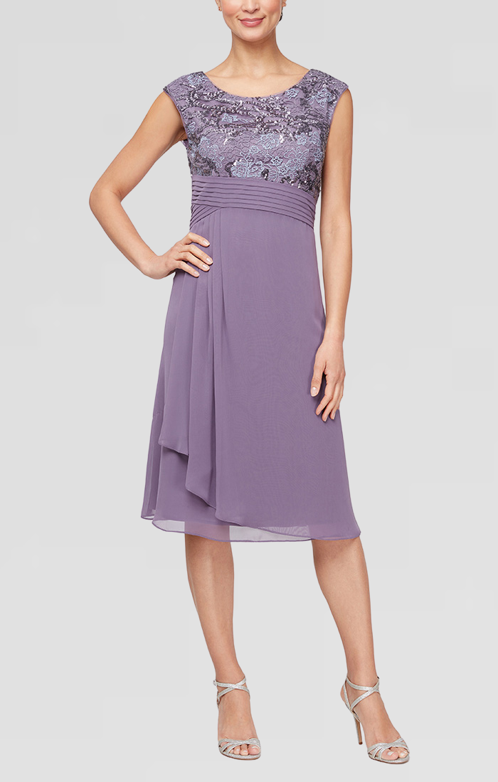 Regular - Embroidered A-Line Dress with Pleated Waist Detail