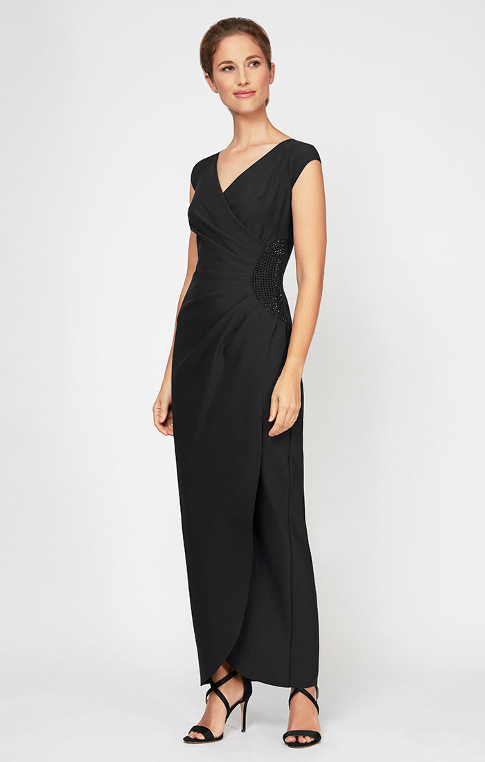 Alex Evenings Elizabeth Cap Sleeve Contour Gown Black / 16
