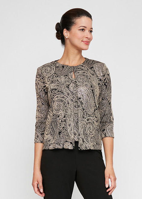 Petite 3/4 Sleeve Glitter Knit Twinset