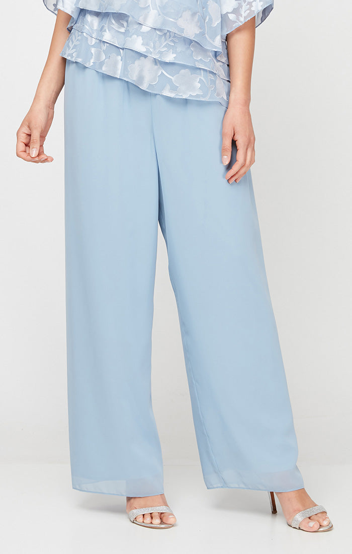 Alex Evenings Hydrangea Peacock Chiffon Pants