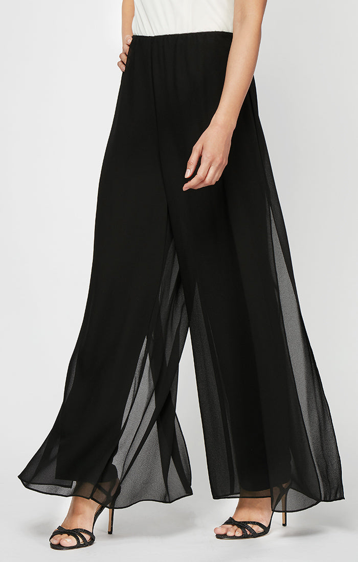 alex evenings dress pants Alex Evenings Chiffon Wide-Leg Pants