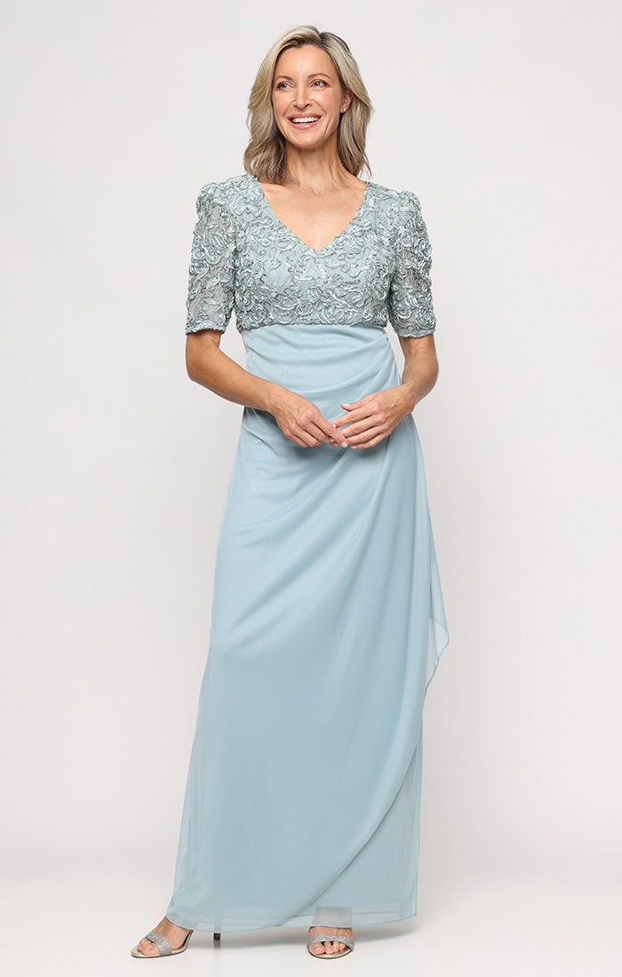 Alex Evenings Petite Empire Waist Dress - NAVY