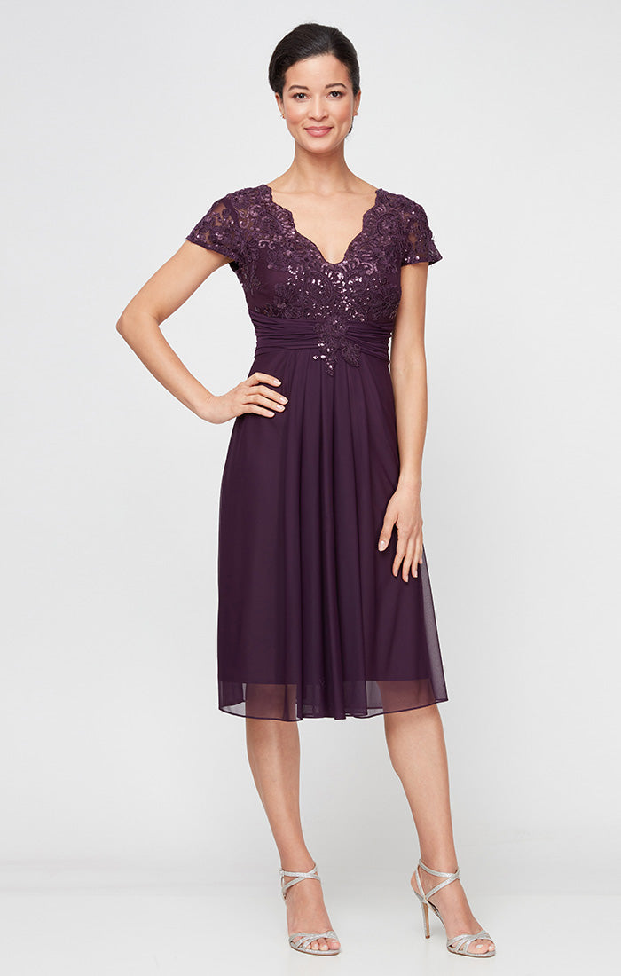 empire waist cocktail dresses with sleeves Evening Party Dress Plus Size Women A-Line Empire Waist Chiffon