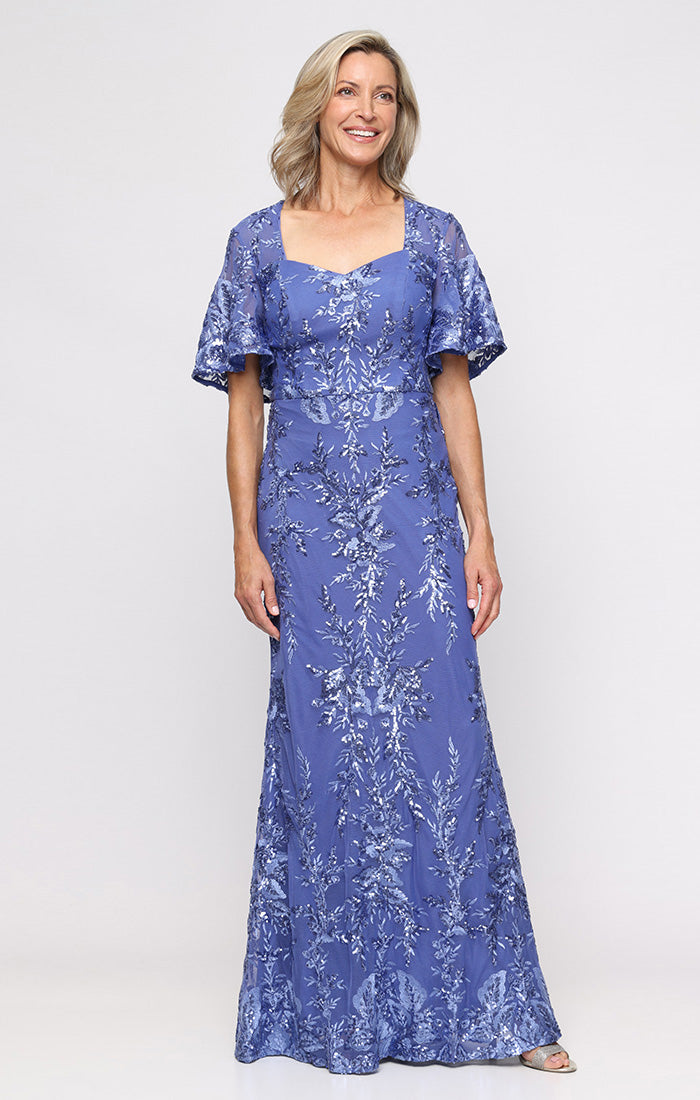 Alex Evenings Ella Sequin Gown Cornflower / 4 Alex Evenings Ella Sequin Gown Cornflower / 4