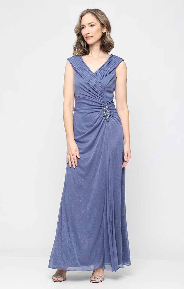 long dresses Champagne Embroidery Evening Dresses 2023 Garden Floral Tulle A-line Formal Prom Dress for Women Wedding Party Same as picture / 12