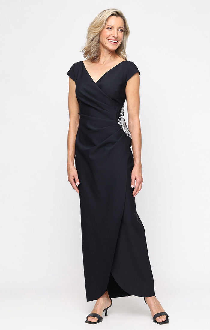 alex evenings cap sleeve dress Alex Evenings 18 Rosette Lace Formal Short Cap Sleeve Dress Sequins Retail $279