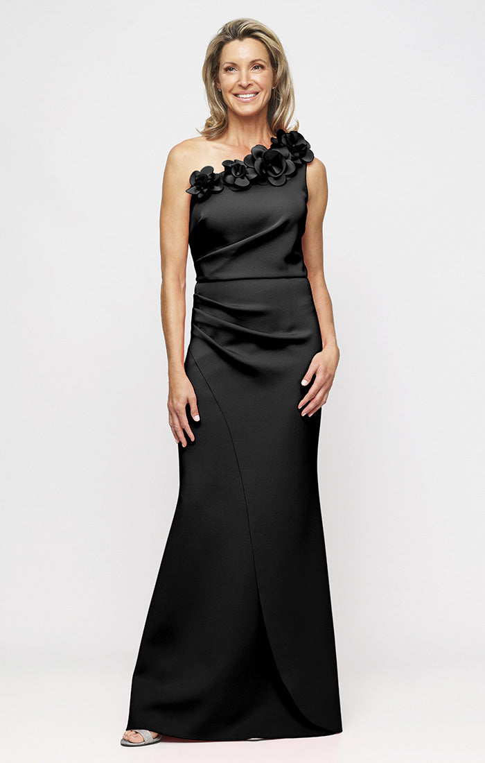 strapless open back dress Nude One Shoulder Slit Dress | Swarovski Embroidery