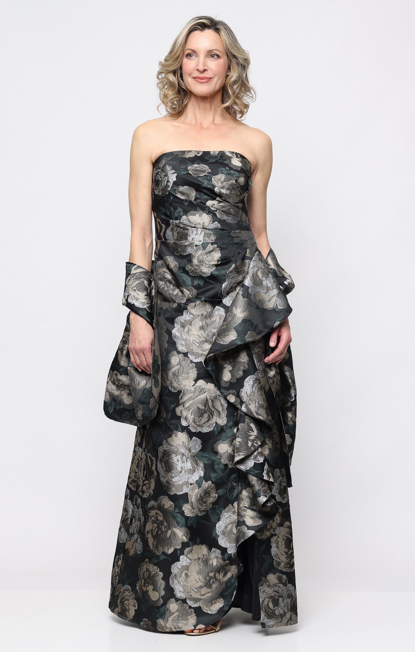 Veronica Strapless Dress with Shawl