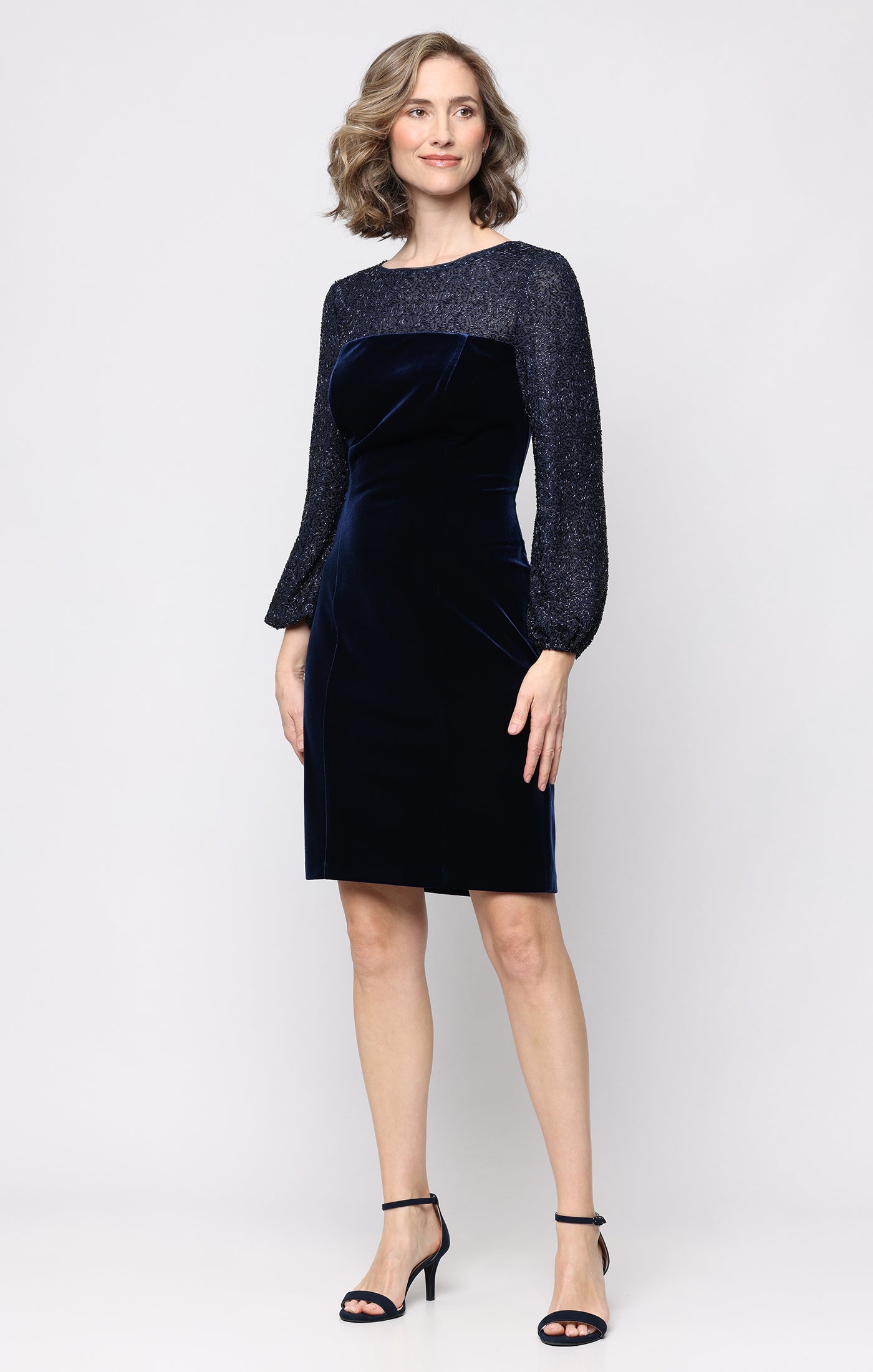 Hayley Short Stretch Velvet Sheath Dress