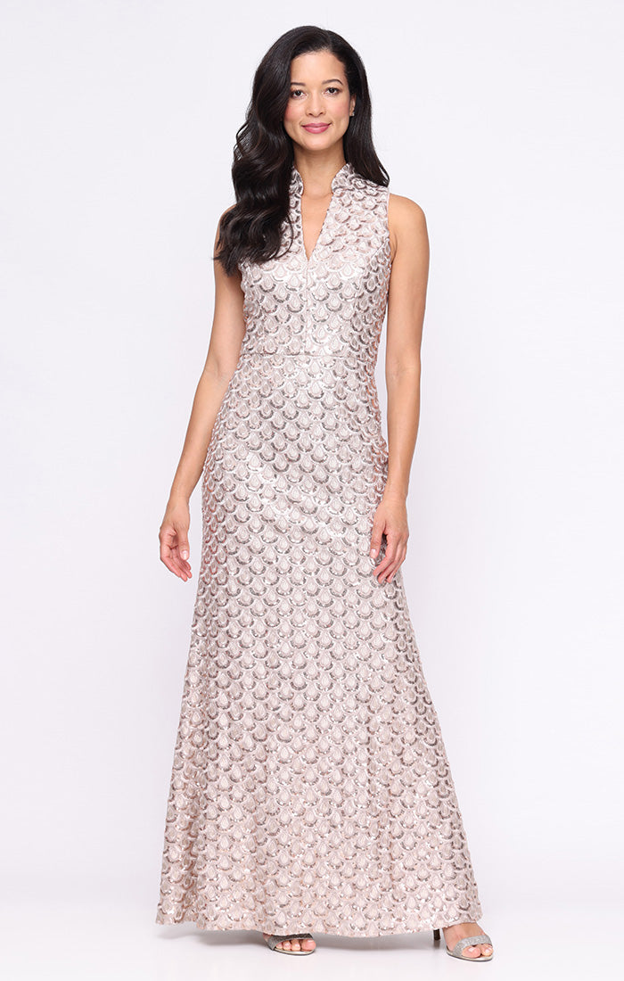 Alex Evenings Petite Sleeveless Ball Gown - TAUPE