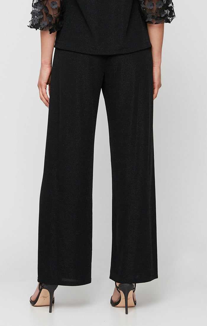Petite Straight Leg Metallic Knit Pant