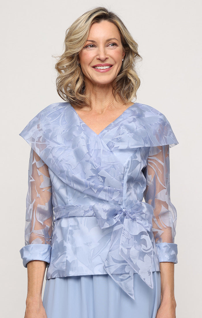 Regular - 3/4 Sleeve Blouse With Illusion Sleeves