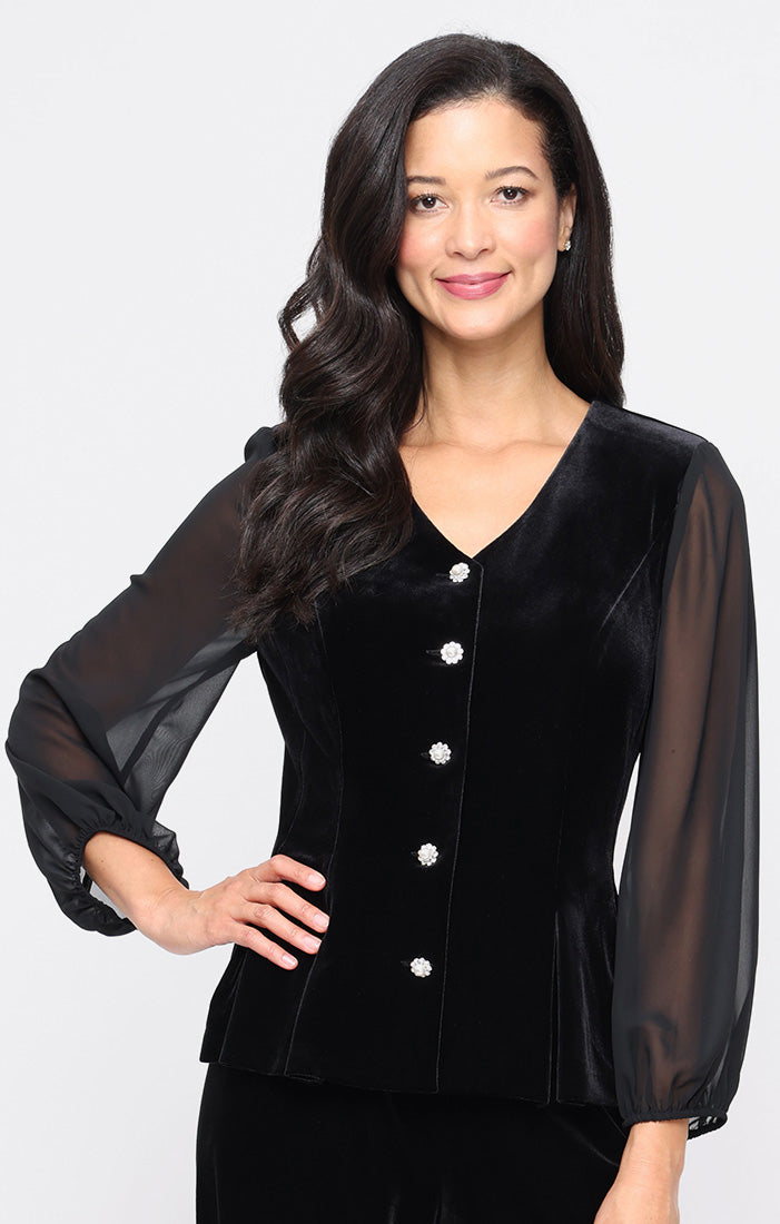 black velvet blouse