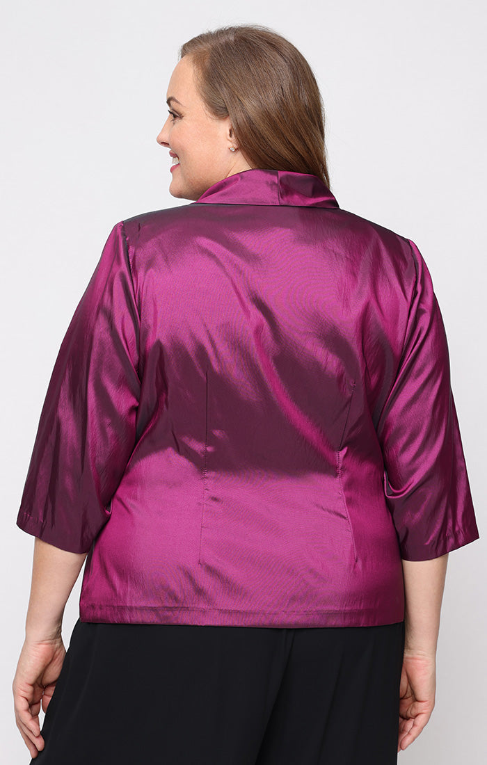 Regular - Taffeta Blouse with Collar and Decorative Side Closure
