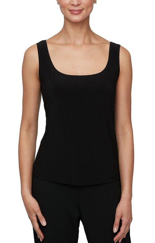 Petite 3/4 Sleeve Twinset with Solid Scoop Neck Tank - alexevenings.com
