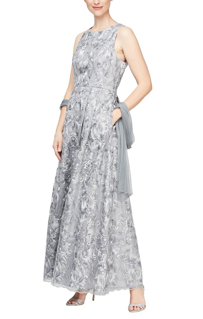 alex evenings embellished a line gown