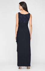 Petite Glitter Jacquard Knit & Matte Jersey Gown with Bolero Jacket