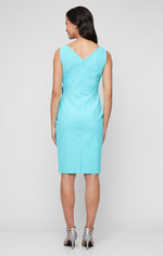 Compression Short Cocktail Dress with Ruffle Skirt & Beaded Detail at Hip