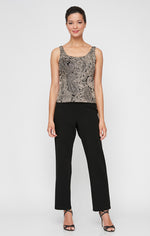 Plus Slinky Glitter Twinset and Chiffon Pant