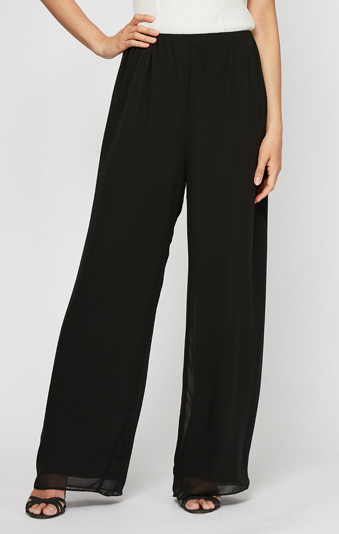 Alex Evenings Petite Chiffon Palazzo Pants