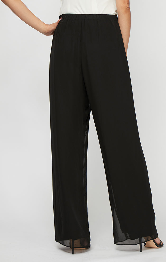 Petite Straight Leg Chiffon Pant