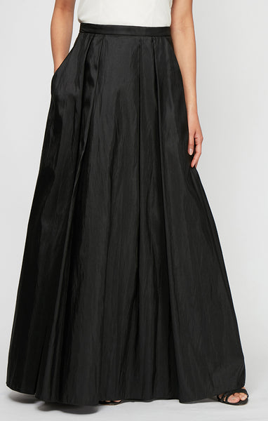 Taffeta Pocketed Long Full Skirt