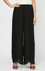 Wide Leg Chiffon Pant with Tulip Hem