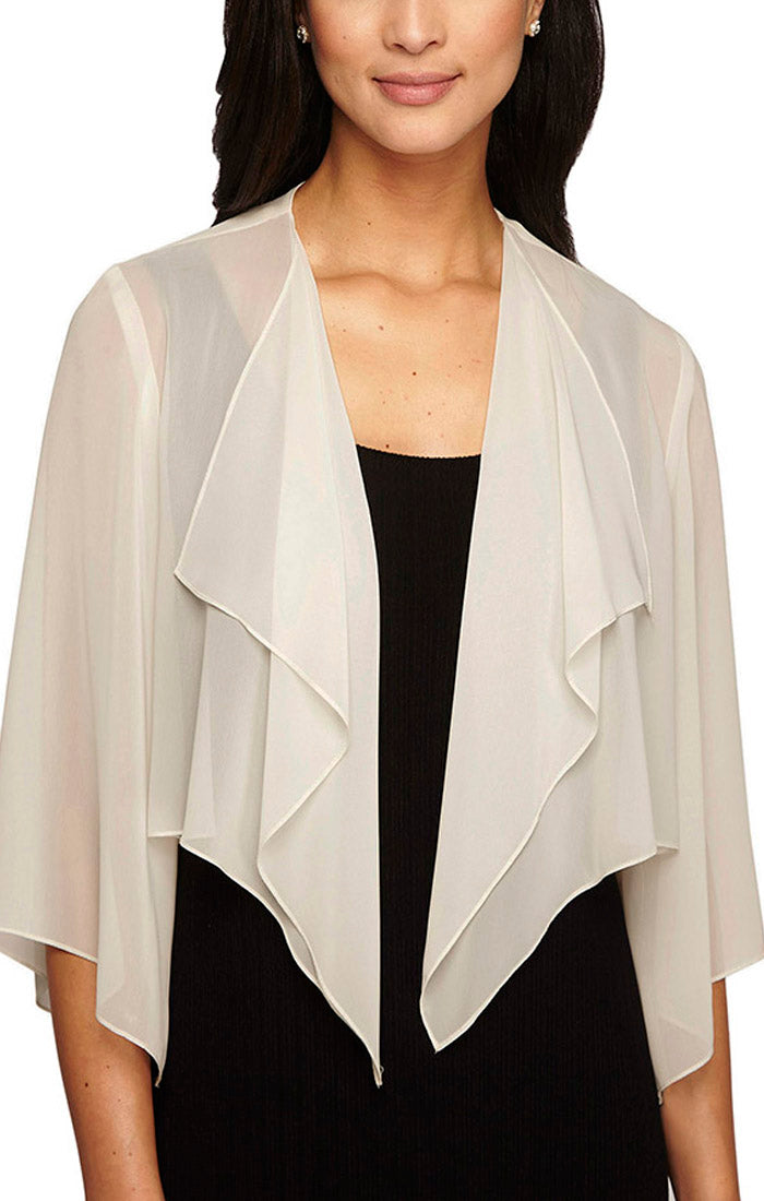 Chiffon Cover-up Bolero Jacket with Cascade Hem Detail