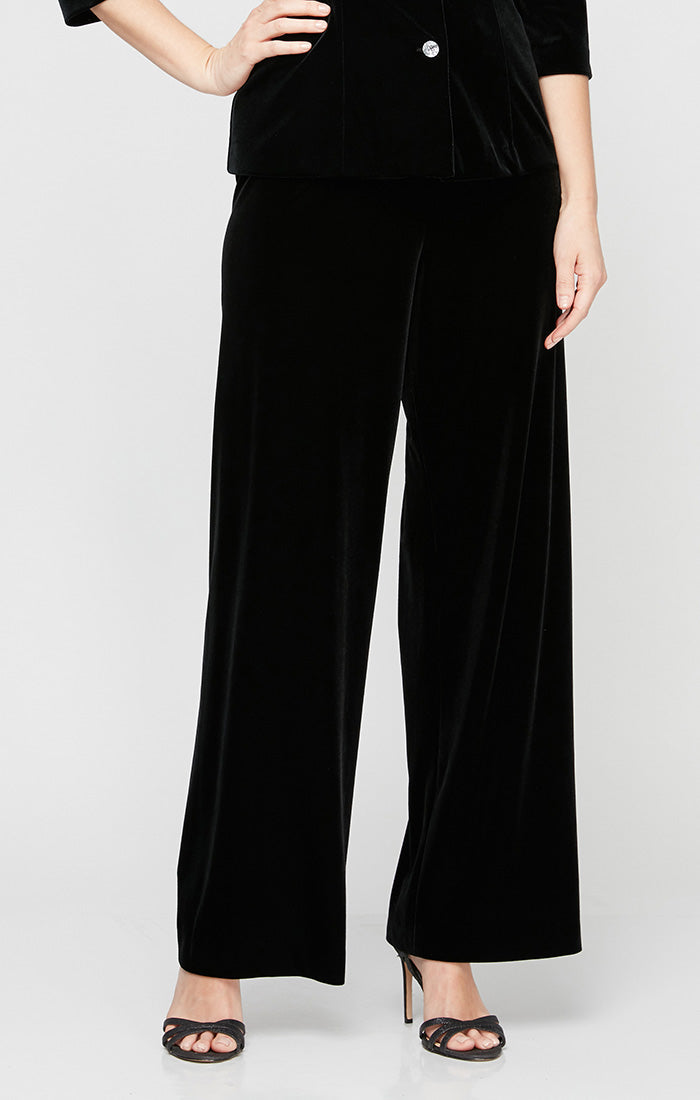 Flat Front Velvet Pant