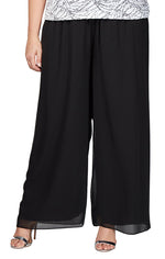 Plus Asymmetric Blouse & Chiffon Pant