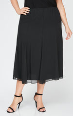 Plus Tea-Length Panel Chiffon Skirt