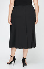 Plus Tea-Length Panel Chiffon Skirt