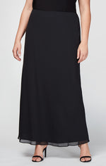 Plus A-Line Long Chiffon Skirt