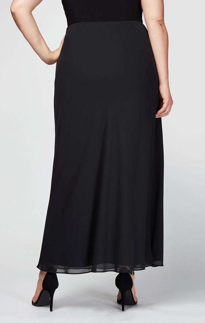 Plus A-Line Long Chiffon Skirt