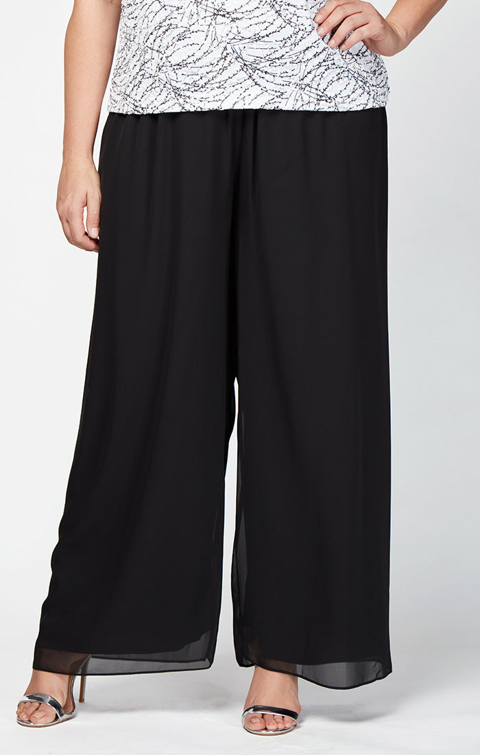 Plus-Petite - Silky Chiffon Basic Pant