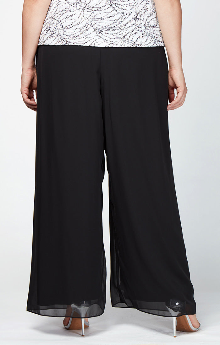 Plus-Petite - Silky Chiffon Basic Pant