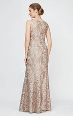 Embroidered Tulle Gown with Sweetheart Illusion Neckline & Matching Shawl