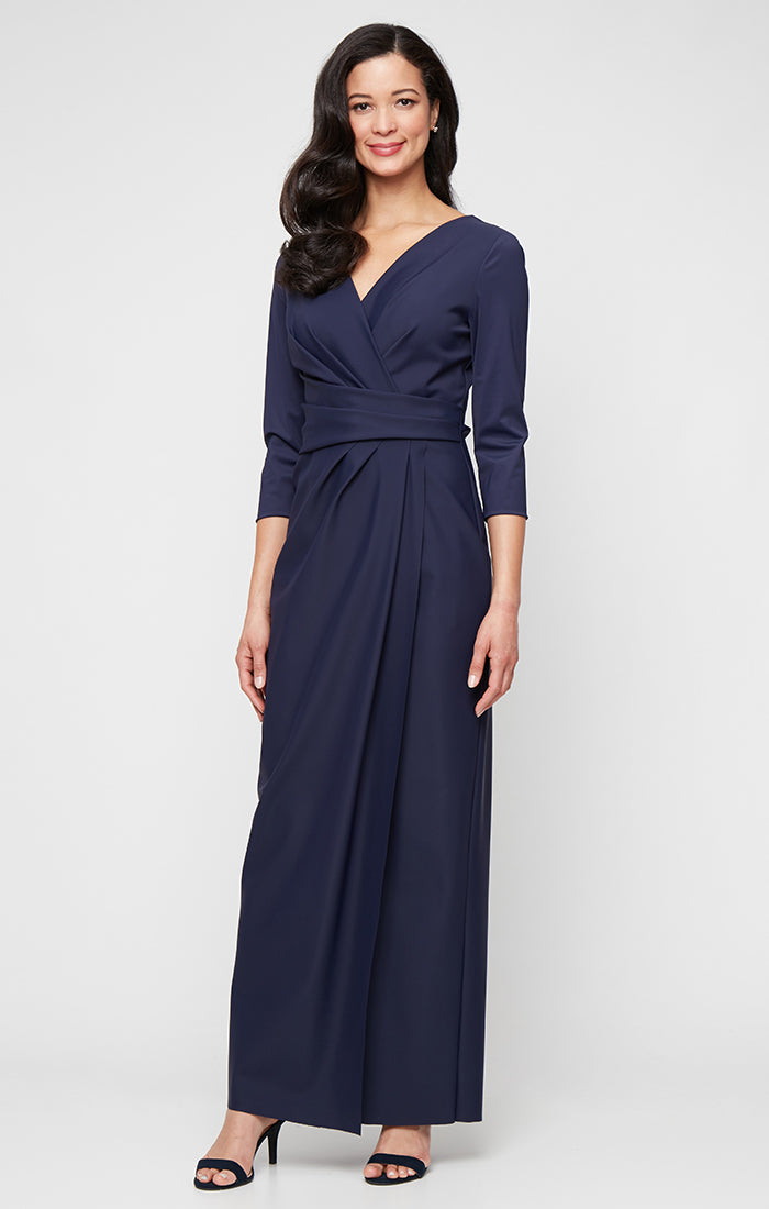 Compression Column Dress with Tucking Detail at Waist