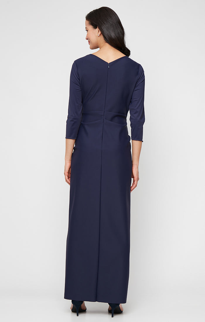 Compression Column Dress with Tucking Detail at Waist