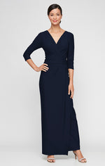 Compression Column Dress with Tucking Detail at Waist