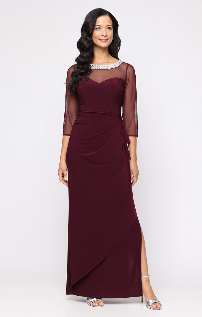 off white maxi dress Carmena Polyusa 8526 Semi Formal Dress Grey Color:Cream Polka Dot Long Allow a slight variance