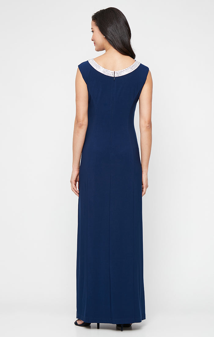 Linda Jersey Column Gown