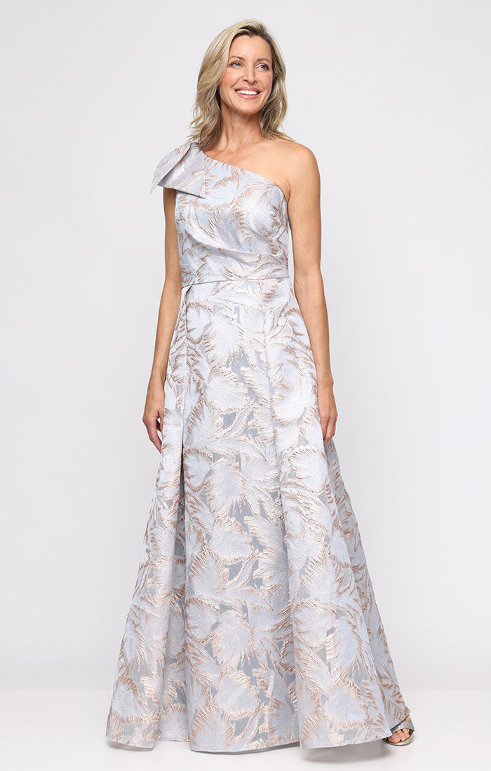 Jacquard-Weave One-Shoulder Dress
