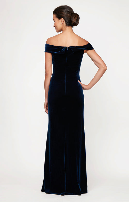 Sara Off-the-Shoulder Velvet Gown