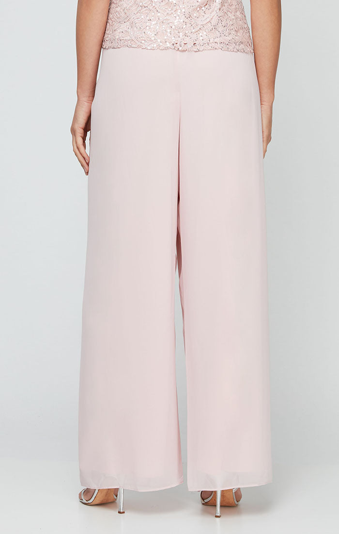 Plus Straight Leg Chiffon Pant