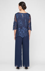 Lace Blouse & Chiffon Pant