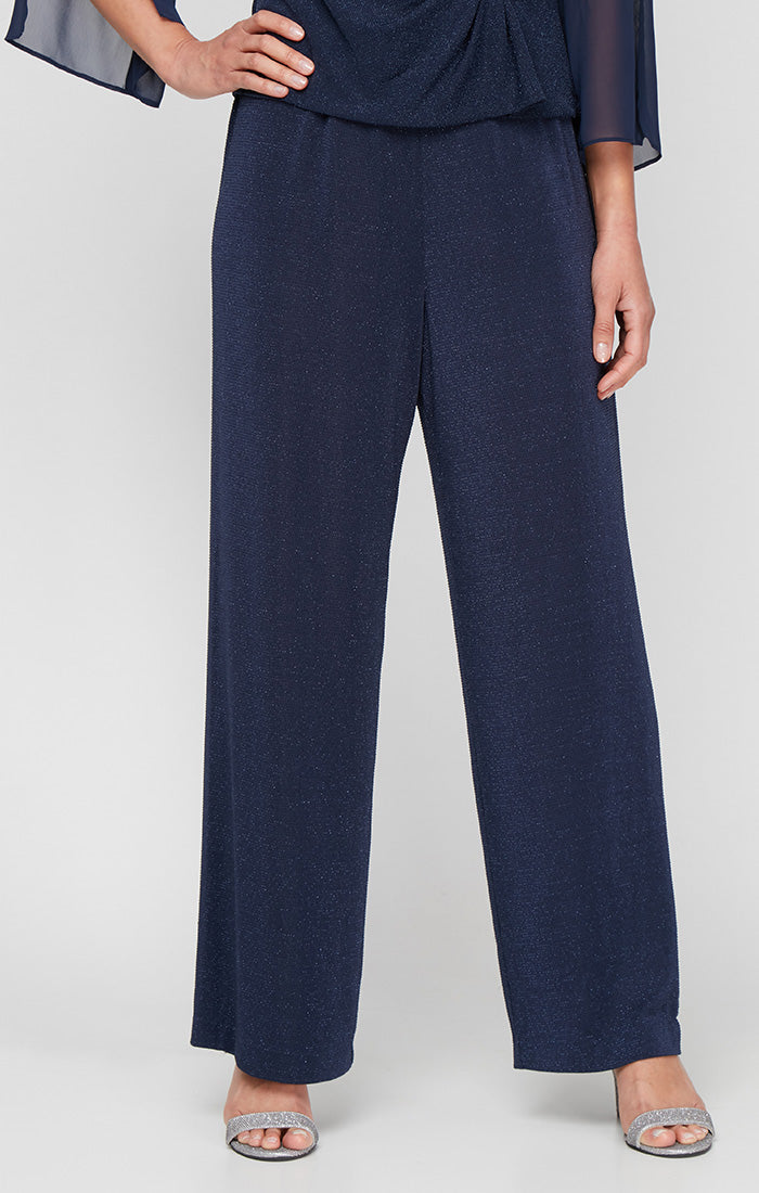 Petite Metallic Knit Pants | Alex Evenings