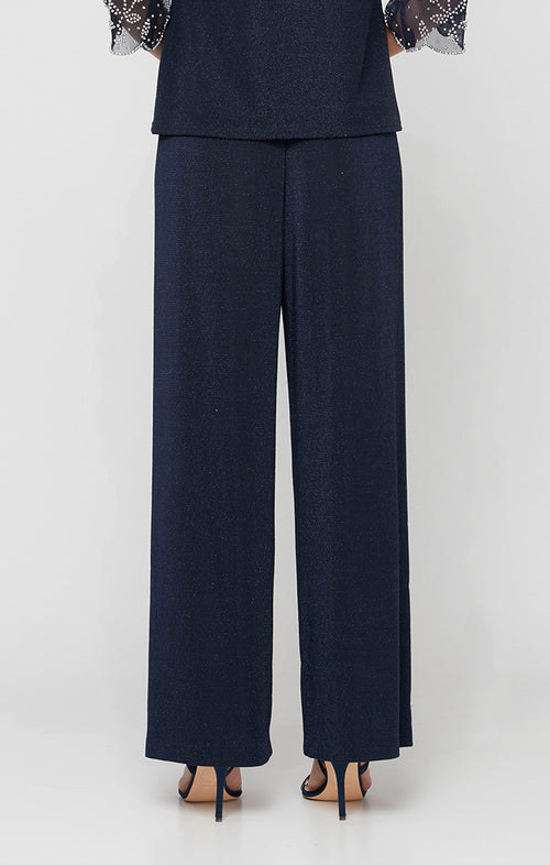 Straight Leg Metallic Knit Pant