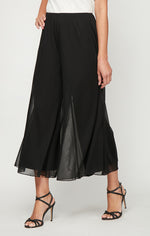 Petite Wide Leg Cropped Length Mesh Pant