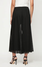 Petite Wide Leg Cropped Length Mesh Pant